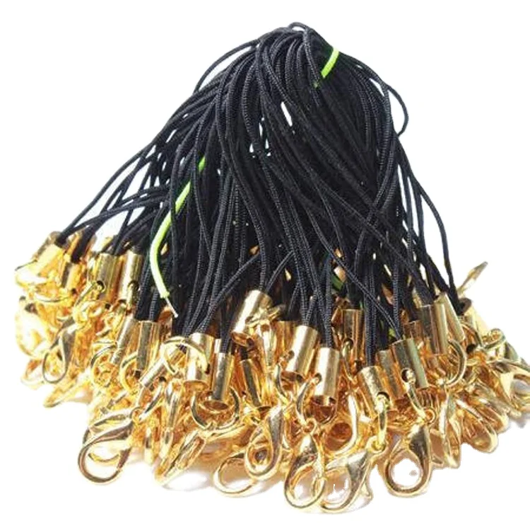 Wholesale Fashionable China Trendy Phone Black Strap Lariat Lanyard  with tone Lobster Clasp