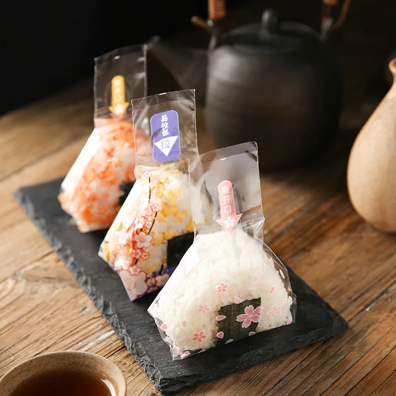 New Style Disposable Food Grade Bag Microwaveable Triangle Onigiri Wrapping Package