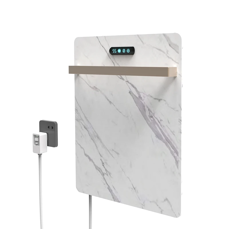 NEW DESIGN Smart Heated Towel Rail Wall Mounted Black Electric Towel Rack Shelf Heated Towel Warmer