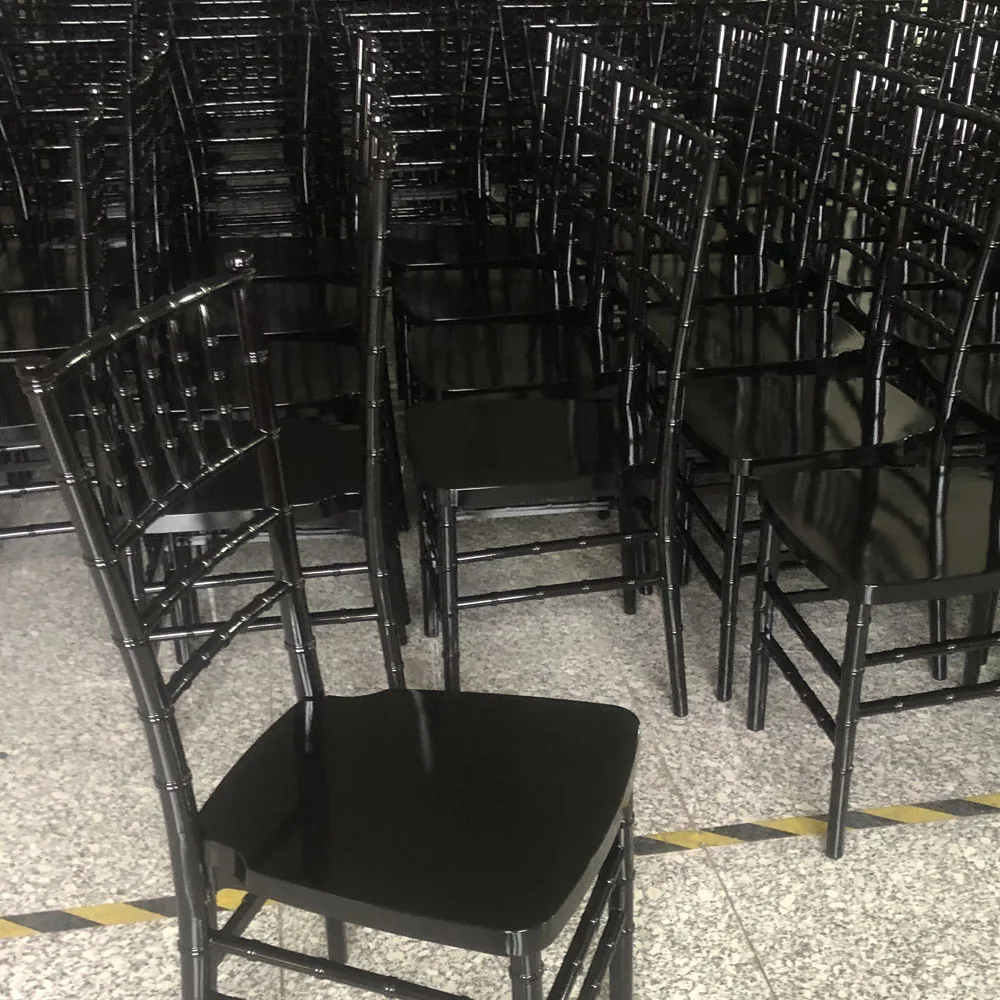 High Quality Hotel Banquet Wedding Party Plastic Resin Black Chiavari Chairs Wholesale