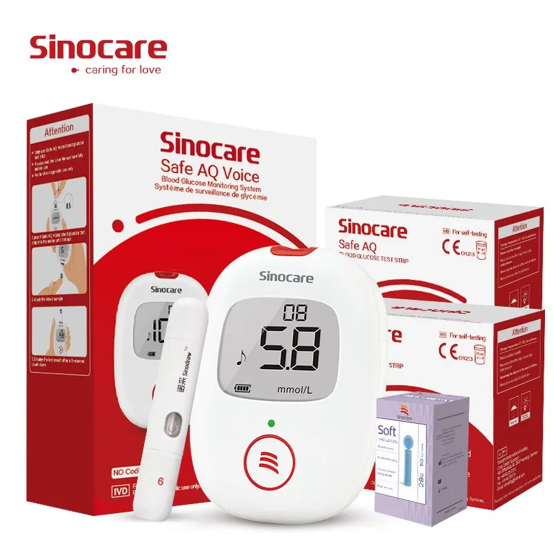  Глюкометр SINOCARE Safe AQ Voice с 50 тест-полосками и