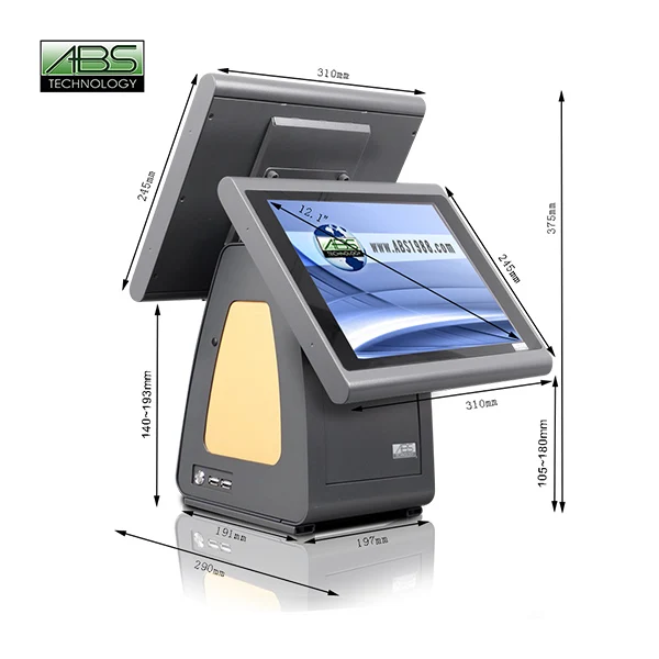 Large supermarkets app software compatible pos systems with 15.6inch order kiosk touch screen pos system