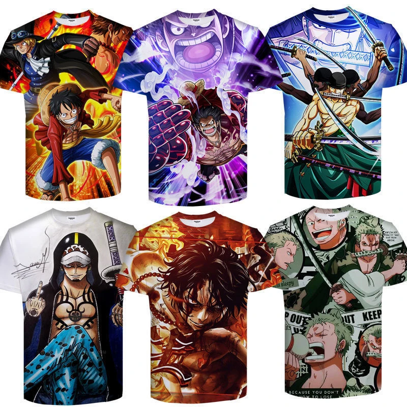 2023 camisas de poliester para sublimation one piece luffy anime digital print shirt 3d t shirts designs one piece tee shirt