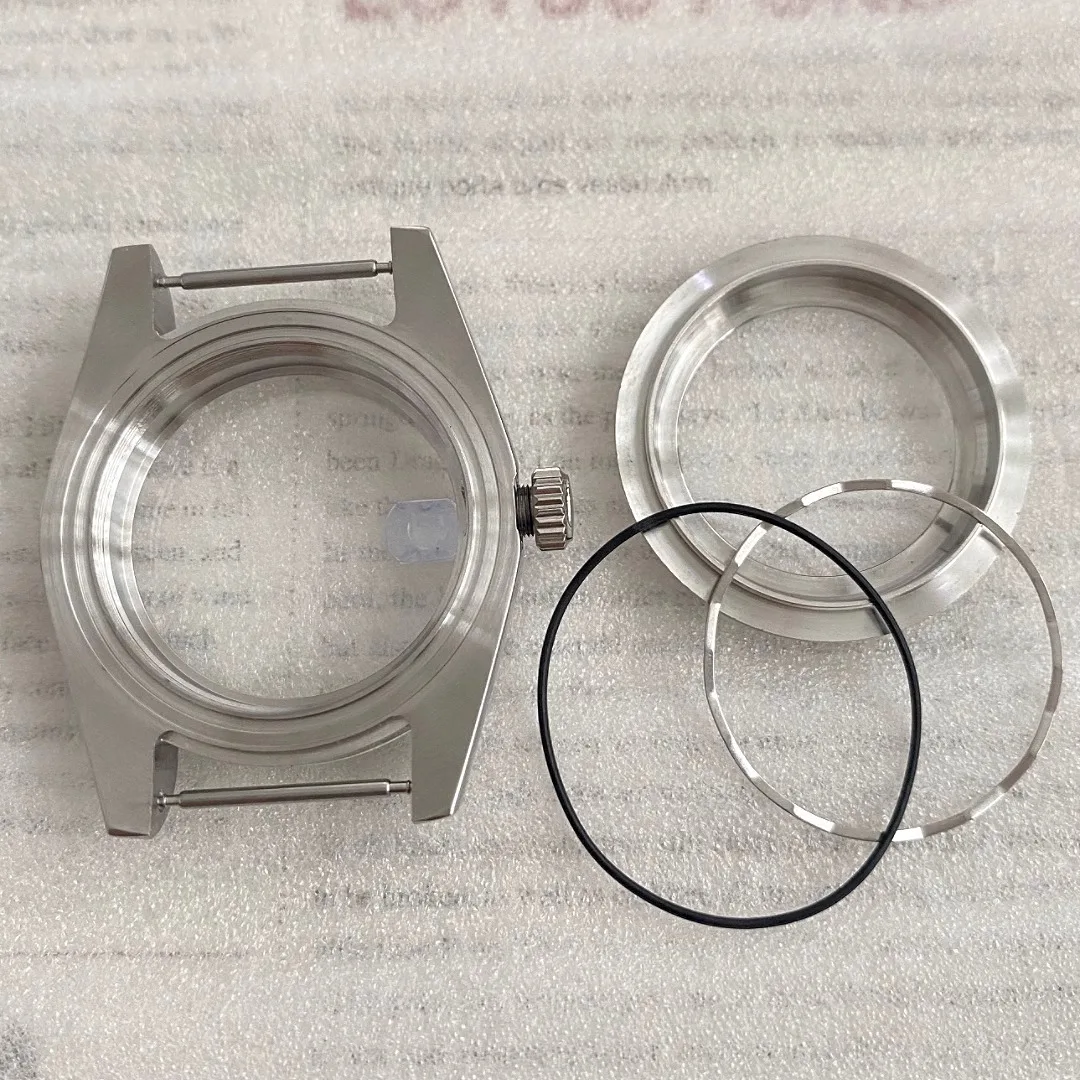 36mm/39mm Silver Watch Case Accessories Sapphire Glass with magnifying Fit NH35 NH36 Movement Bevel Edge Stainless Steel