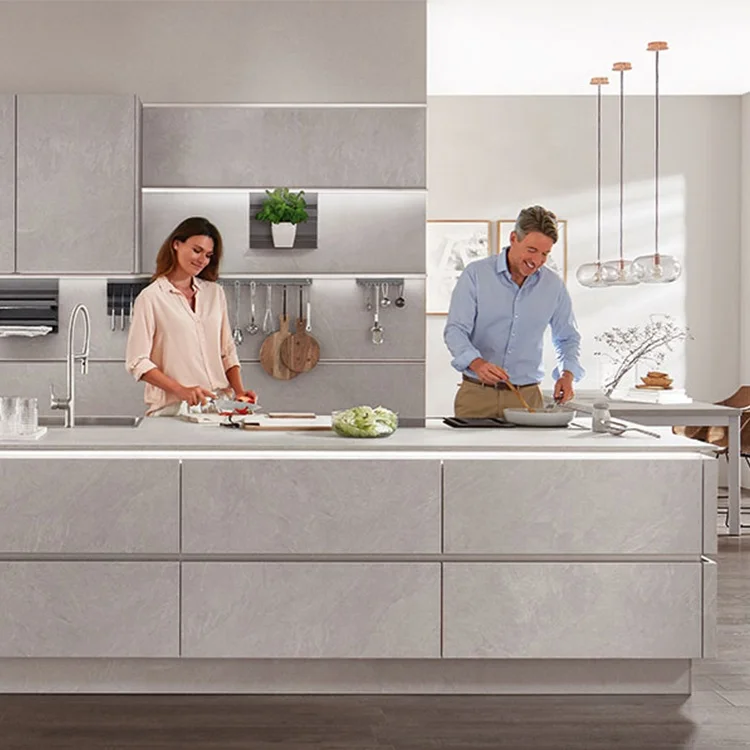 Новая идея, товары для дома и кухни, мебель с каменной зернистой поверхностью, буфет, дизайнерский современный кухонный шкаф