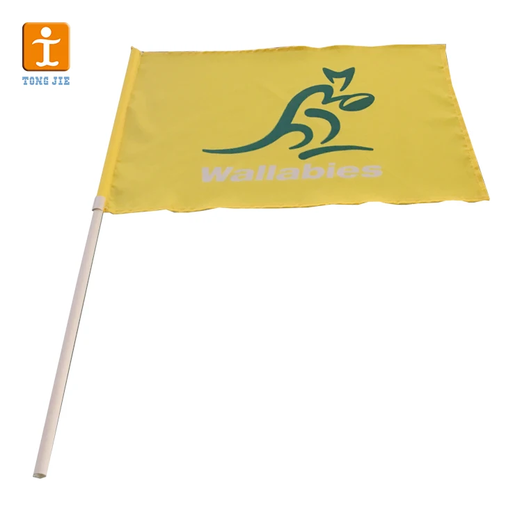 Customized Hand Waving Flags Miniature Stick Flag With Pointed Plastic Pole Customized Hand Held Mini Flags