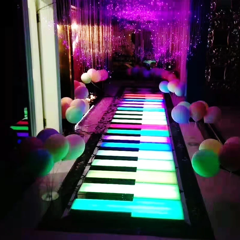 OEM factory custom led light up interactive piano dance floor commercial digital piano keyboard led music flooring