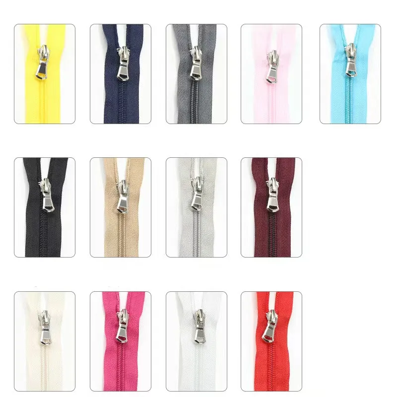 Wholesale Custom 5# Nylon Coil Zipper Long Chain Roll Cierre for Garment/Textile/Bags/Tent