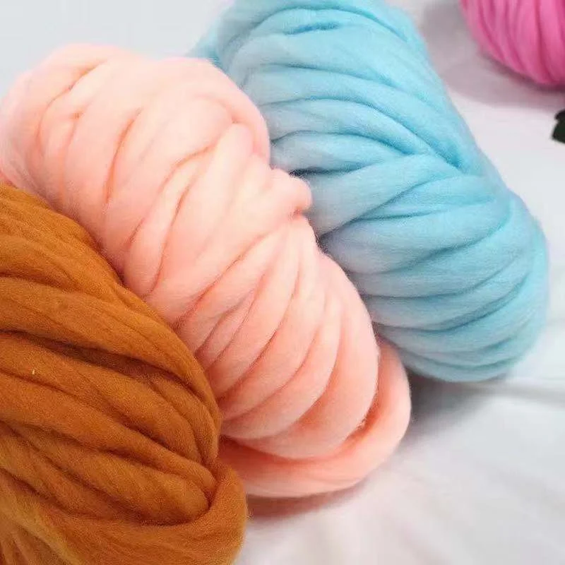 crochet yarn chunky soft thick organic hand knitting 150 polyester spun dyed yarn price
