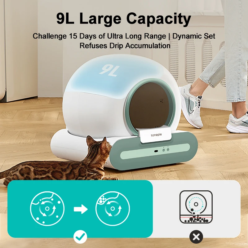 Tonepie Ti+ Self Cleaning Litter Box Automatic for Toilet APP OTA Function Smart Sandbox