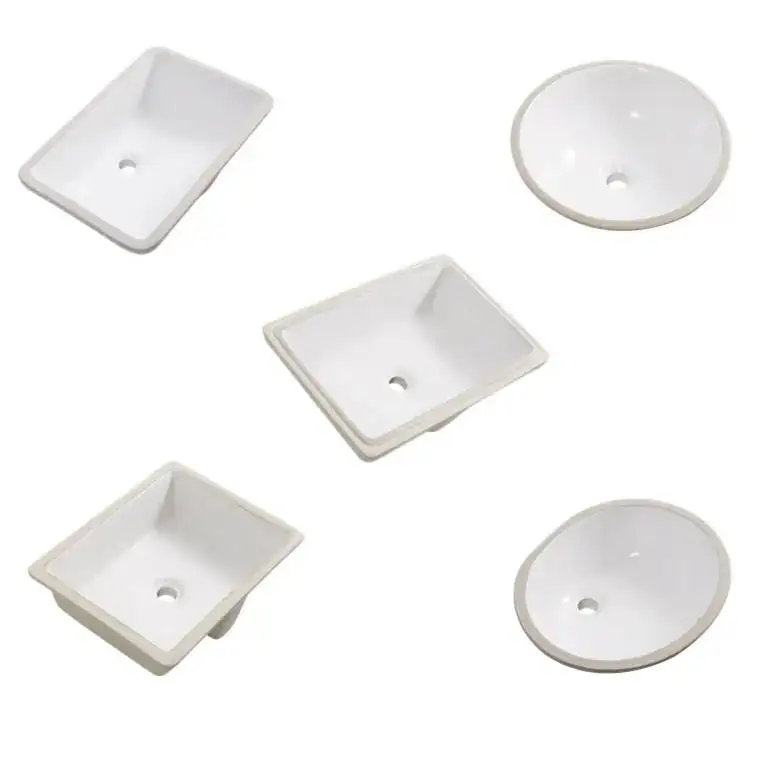 Chaozhou customizable Oval Rectangular bathroom sink White Ceramic Under Counter wash basin