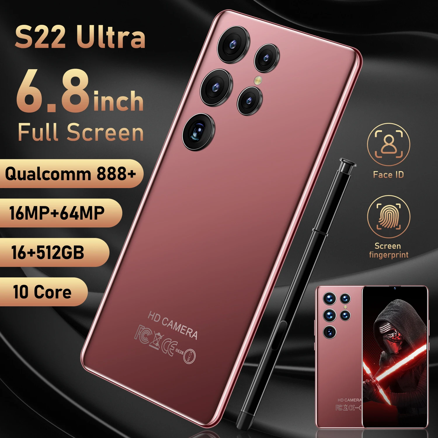 Japan use Mobile Phone 4g 5g Android 12 64MP Camera Cell Phone 6.8inch Android Smartphone