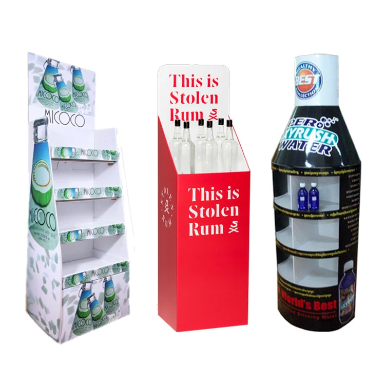 Easy Assemble Custom Printing Promotional POP Corrugated Cardboard Shipper Energy Drink Display Shelf