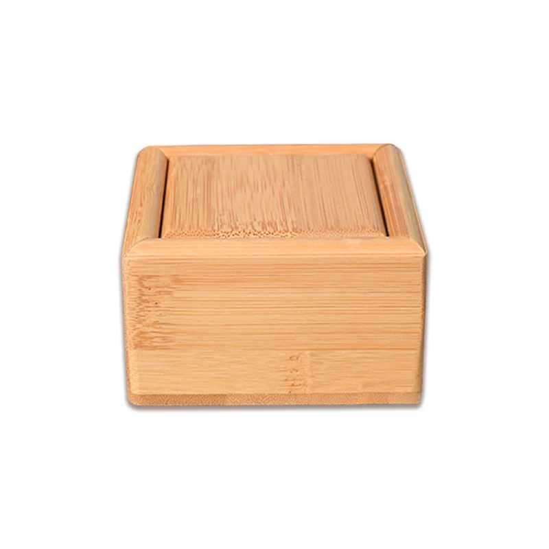 Storage box bamboo varnish finished small gift package box with sliding lid custom logo