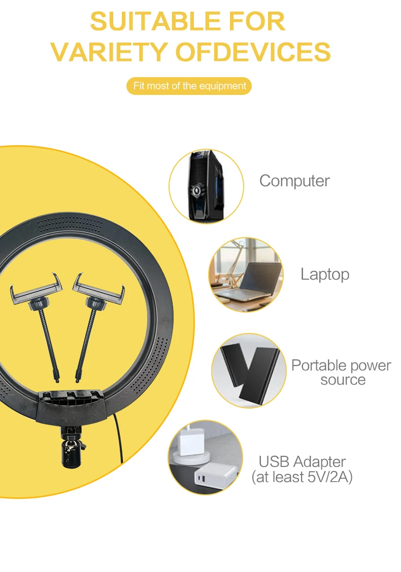  Live streaming vlogging kit 12inch ring light with tripod stand mobile phones make up video live webcast