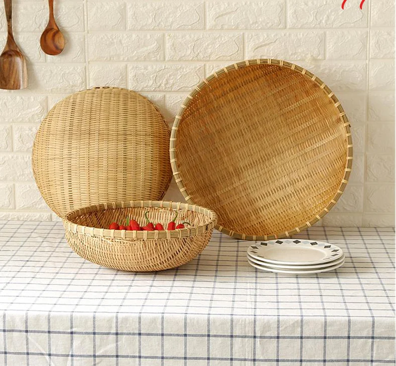 Eco Friendly Biodegradable Bamboo Storage Basket Woven Storage Basket