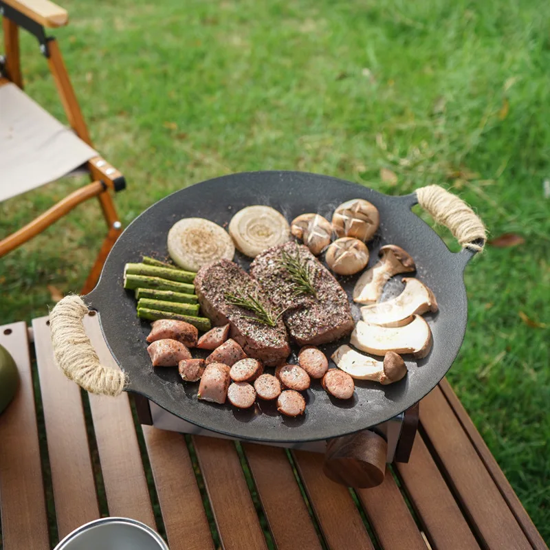 Походная тарелка для гриля Корейская барбекю мясной горшок жарки из медицинского камня