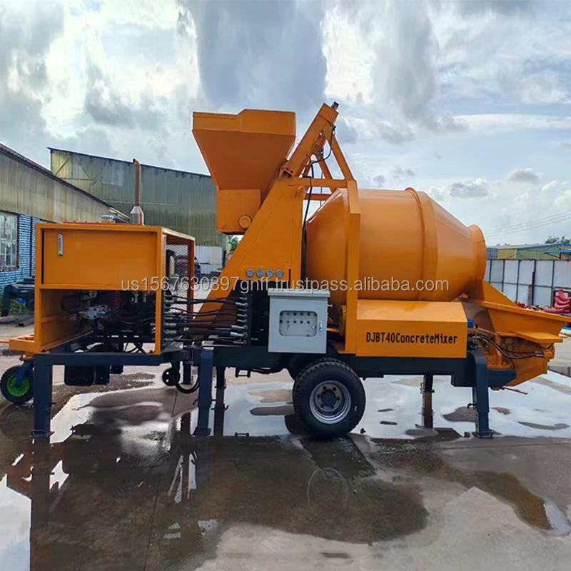 Small Portable JBTS40 Electric Concrete Pump and Concrete Mixer Distribute Pipe S Valve Type Concrete Mixer and Concrete Pumps
