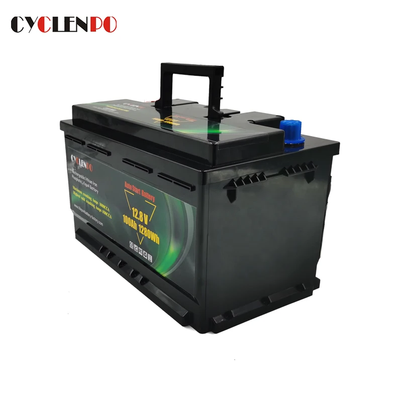 Quick start lithium ion lifepo4 12v 100ah starting battery with BMS protection