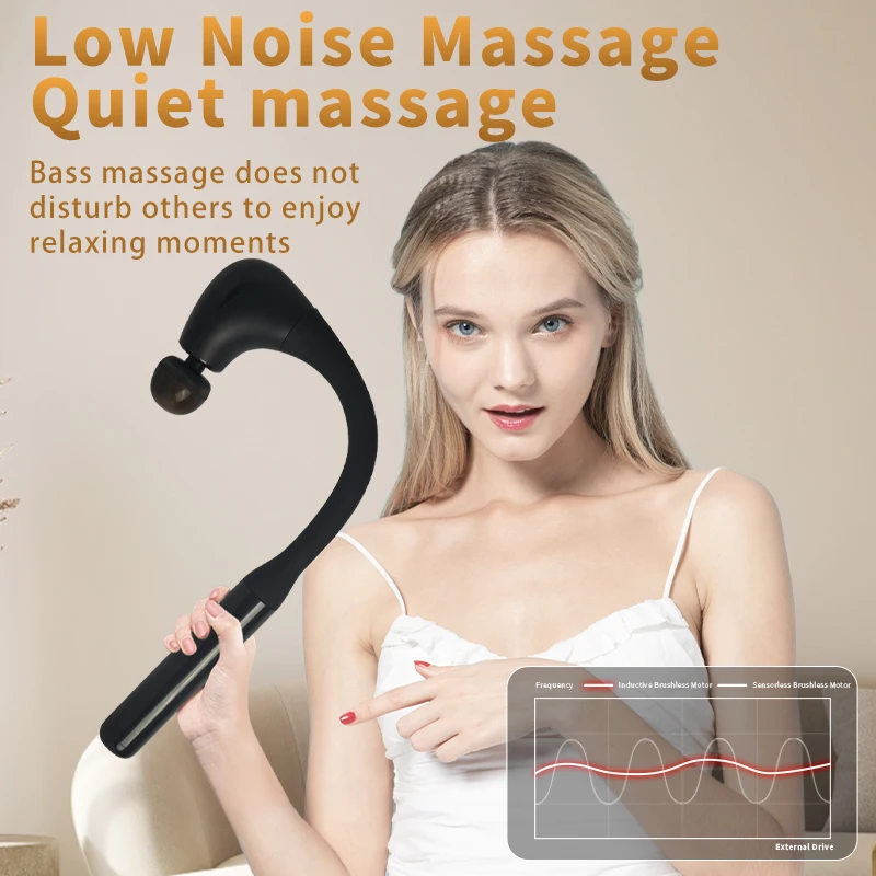 Multi-functional Wireless Handheld Massage Hammer Deep Tissue Massage Gun With Hold Ergonomic Design Curved Design