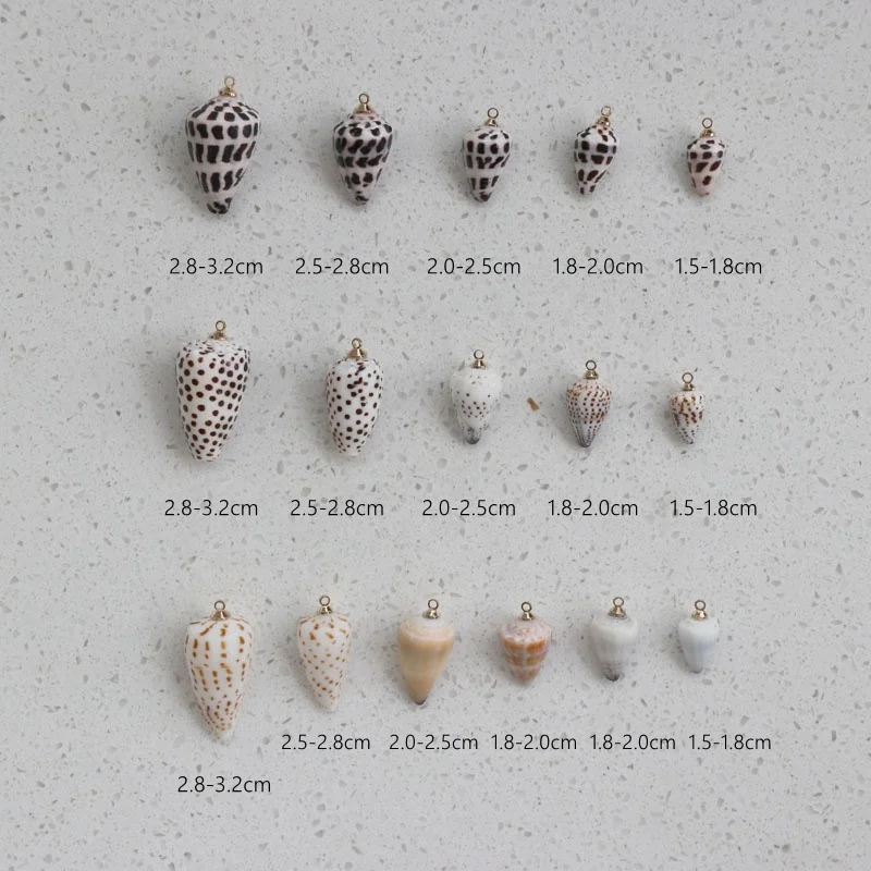 Custom Handmade Natural Mini Lovely Hebrew Cone Shell Pendant DIY Jewelry Accessories