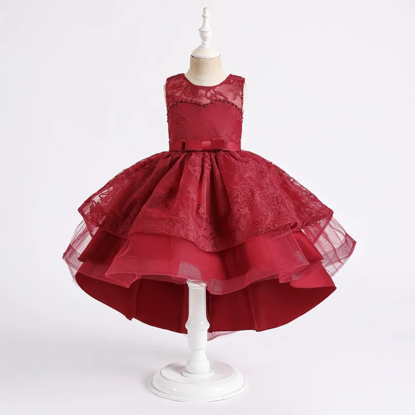 2158  Free Shipping Wholesale Kids Frock Children Wears High Quality Wedding Birthday Dresses For Girls