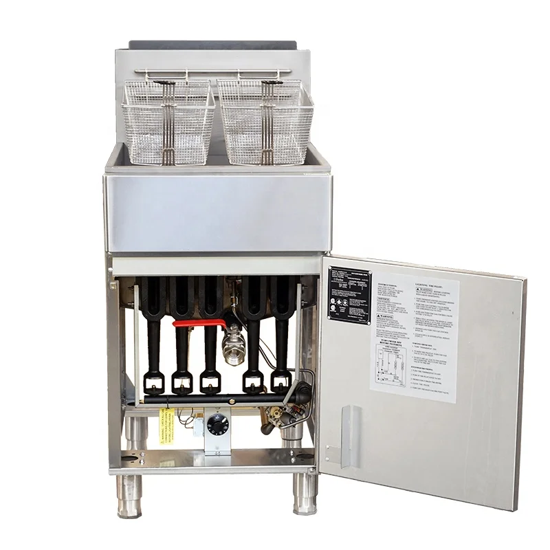 gas deep fryer with temperature control stainless steel deep fryer commercial wholesale price factory OEM