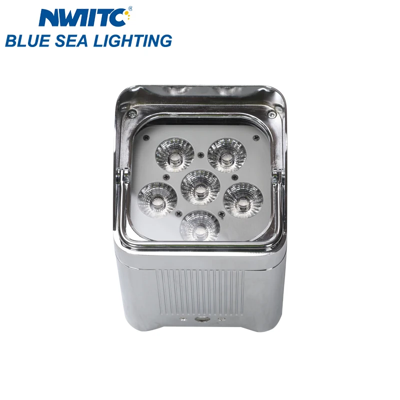 Sliver Wifi APP Control 6x18w RGBWA UV 6in1 Wireless DMX Battery LED Uplight