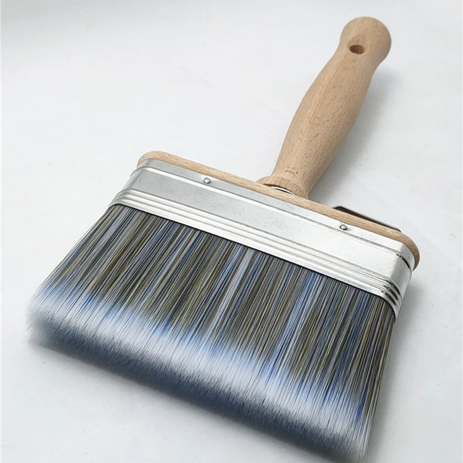 Wooden Handle Stainless Steel Ferrule 30/70 Bristle/Polyester Mix Iron Clip Block Brush