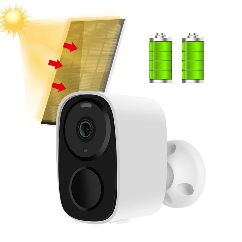 2K Wireless WiFi 360 Solar Powered Security Spotlight Siren Color Night Vision PIR 15000mAh Battery IP65 Solar Security Outdoor