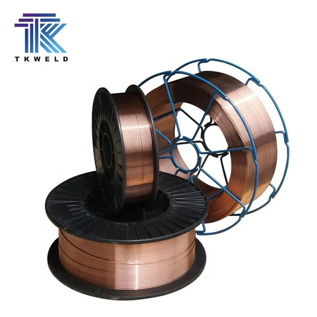 TKweld Copper Coated CO2 Protection Gas MIG Solid Cored Welding Wire ER70S-6 15kg 20kg Plastic spool OEM Customized Available