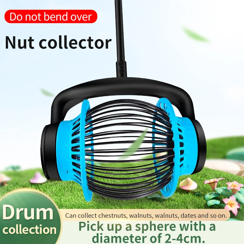 Used to pick up fruits on the ground Capacity 1.6 Gallon, Telescopic rod 12.6 Inch Garden tool