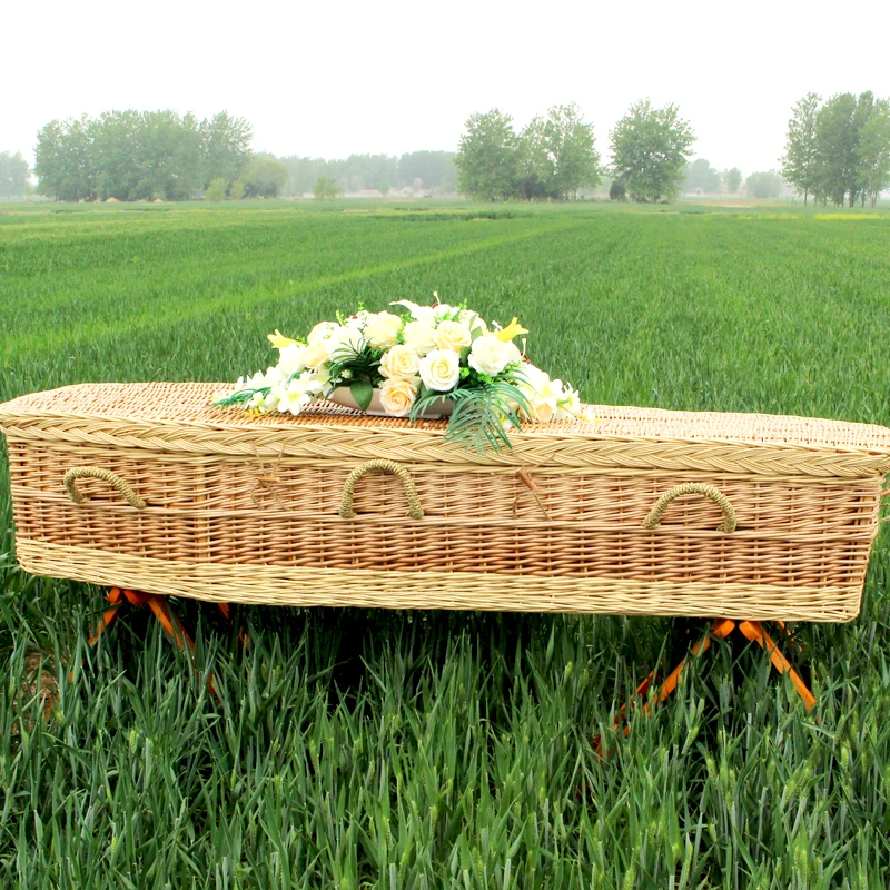 Best Price Funeral willow Wicker Coffin Casket Bed