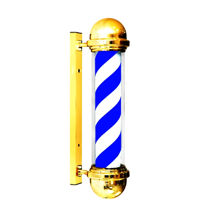 Black and white barber pole for salon shop Hair barber equipment Durable Led salon pole for sale