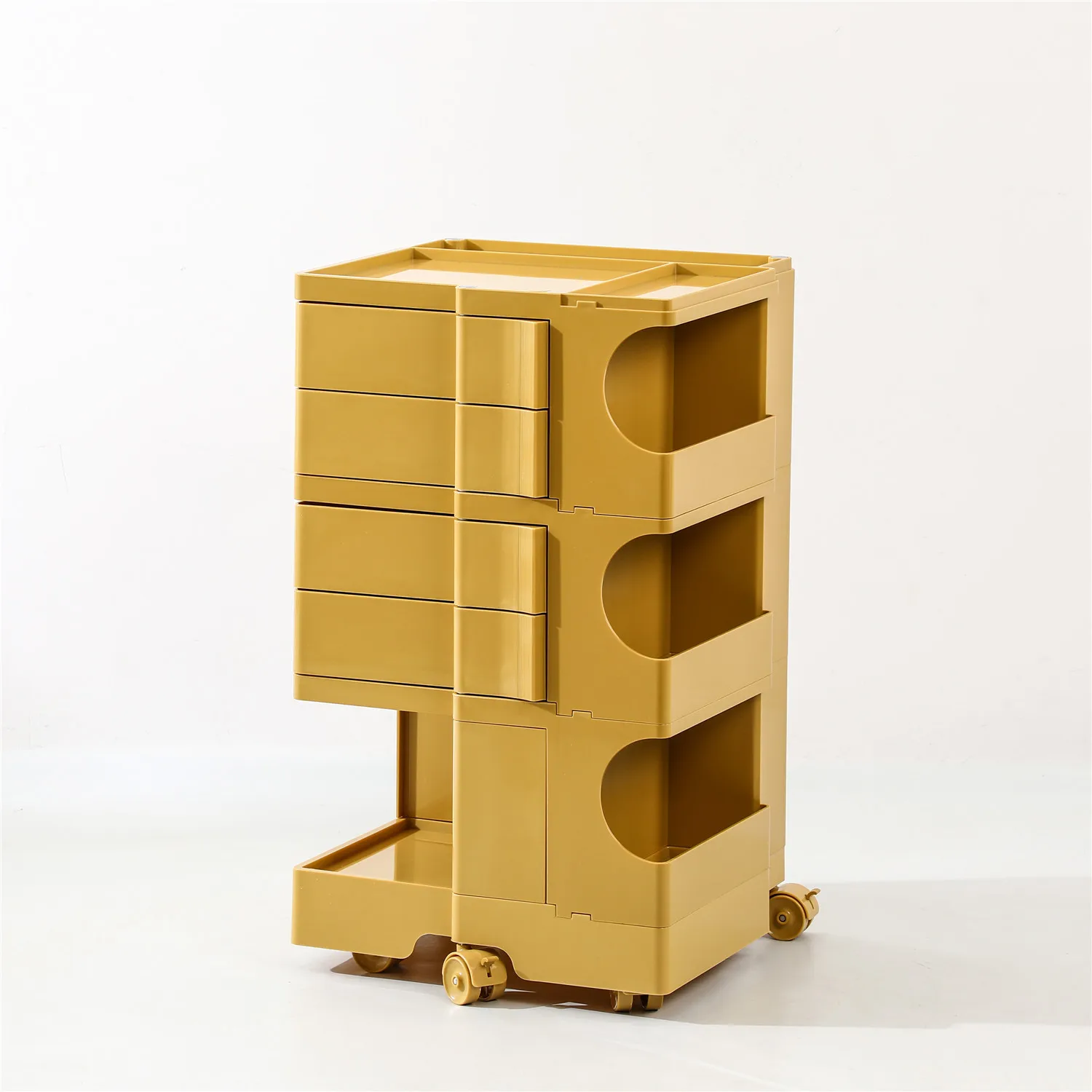 Nordic Home Furniture Plastic Rotating Storage ABS 2 3 Tier Coffee Side Night Stand Bed Side Bedside Table for Bedroom