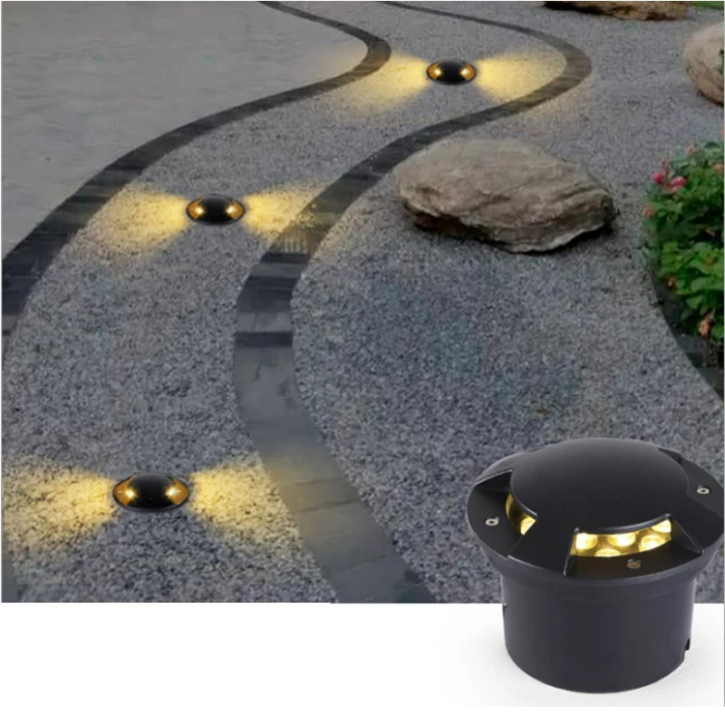 LNJAMI Recessed Side Emitting Inground Light 3W 6W 9W Waterproof IP67 LED Underground Lamp For Park Garden Walkway Landscape