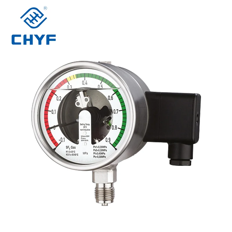 CHYF Electrical stainless steel SF6 Double alarm with remote transmission Pressure Gauges