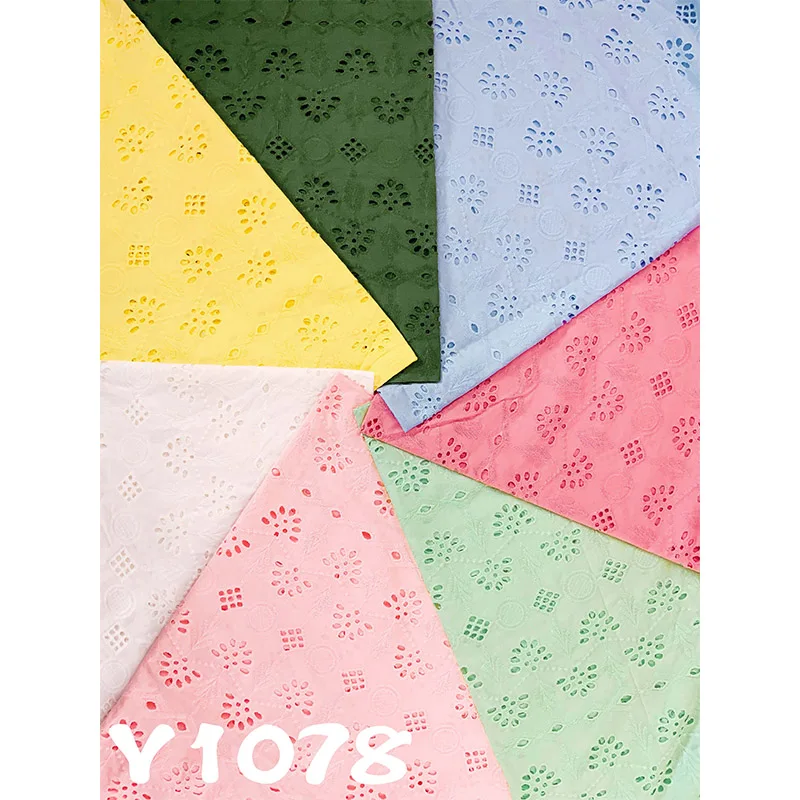 Embroidered sequin fabric for cotton dresses popular in Chinese factories