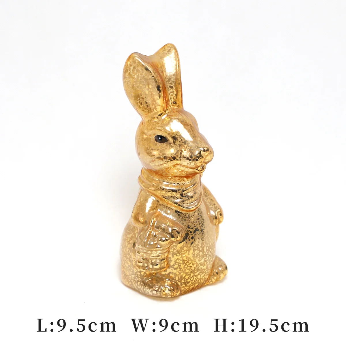 Mercury Painted Lovely Rabbit Bunny Figurine Collectibles Happy Easter Creative Egg Decoration Art Animal Paperweight Ornament