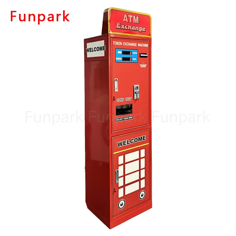Funpark Factory Wholesale Automatic Token Dispenser Coin ATM Changer for Currency Exchange Amusement Game Zone Machine