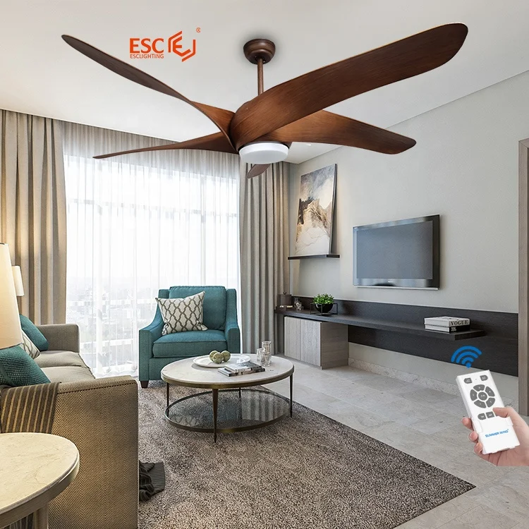 Wholesale Natural Style ABS 5 blades Decorative Ceiling Fan With Light