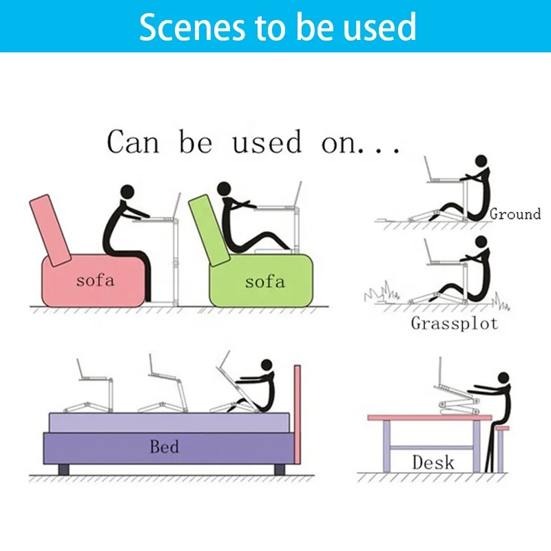 Multifunctional portable folding bed foldable laptop table desk