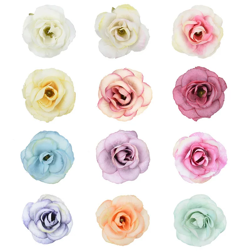 The flowers are decorated by hand DLY Multi color Tea Roses for wedding decoration wholesale