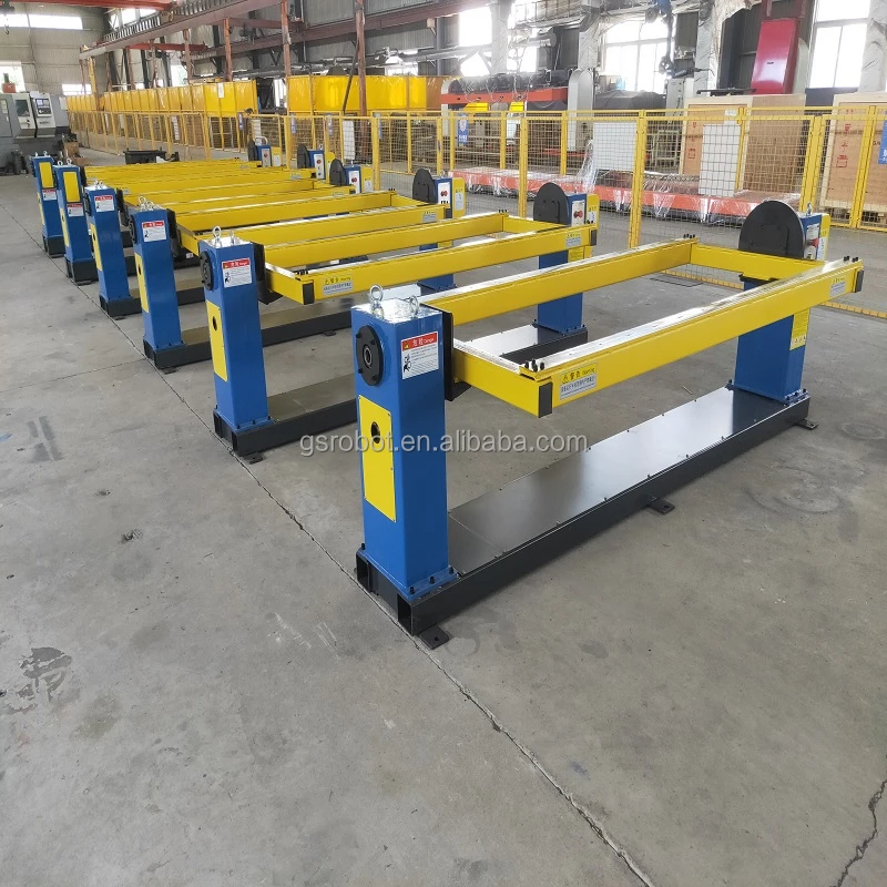 H beam steel dedicated welding workstation realizes automated welding through robot-controlled servo positioner and robot track