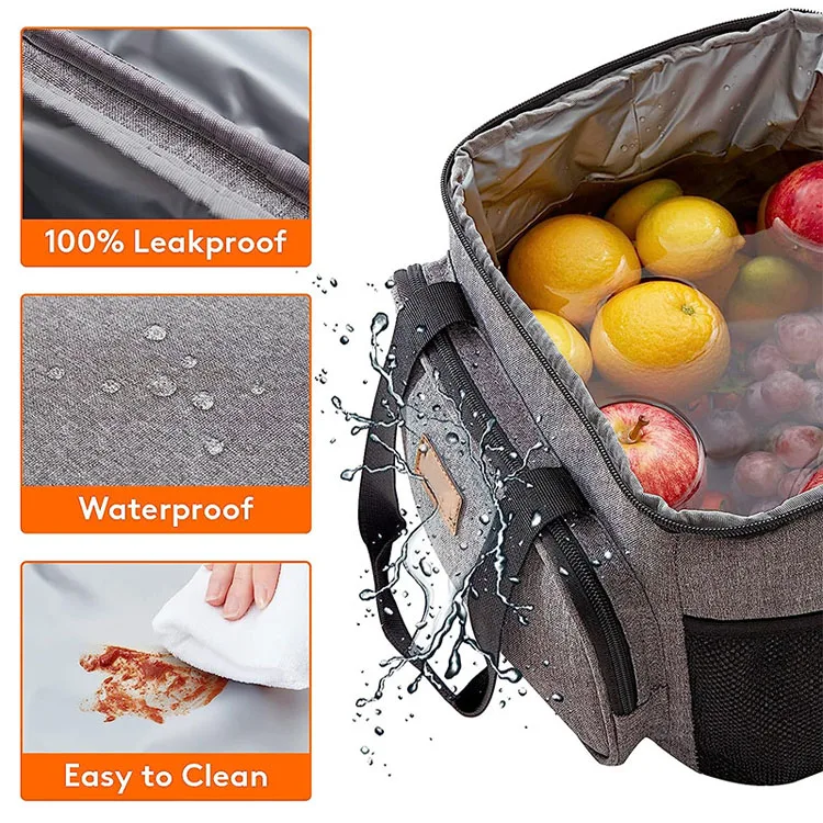 Portable Outdoor Large Capacity Waterproof PEVA Insulation Picnic Cooler Bag with Shoulder Strap Nylon Material