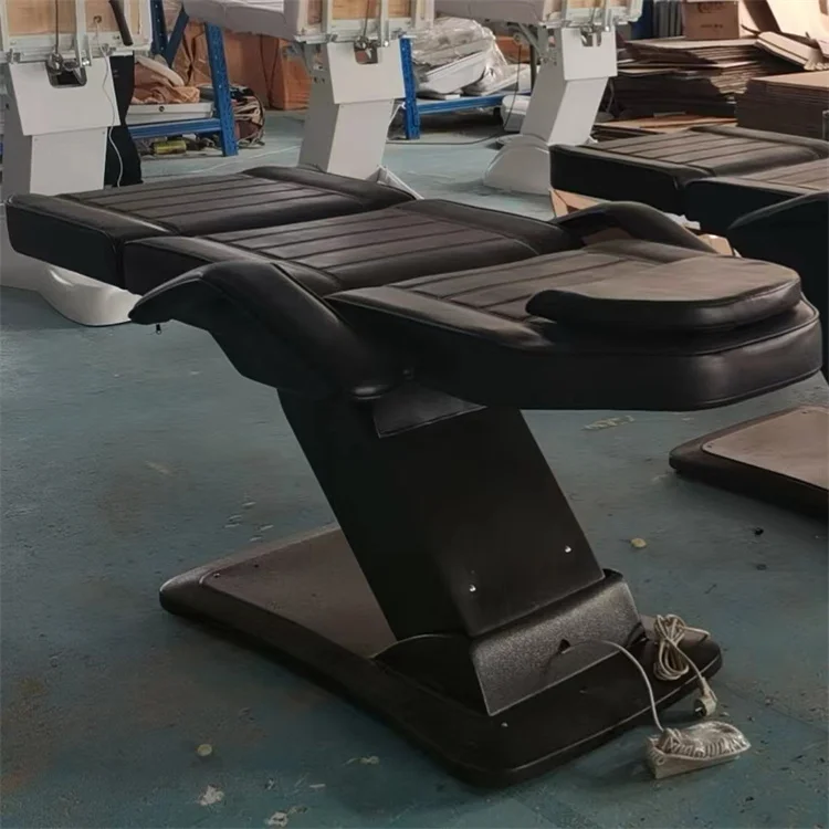 Kisen Cheap price electric beauty spa bed black massage table with 3 motors eyelash facial with CE for beautiful room salon furn