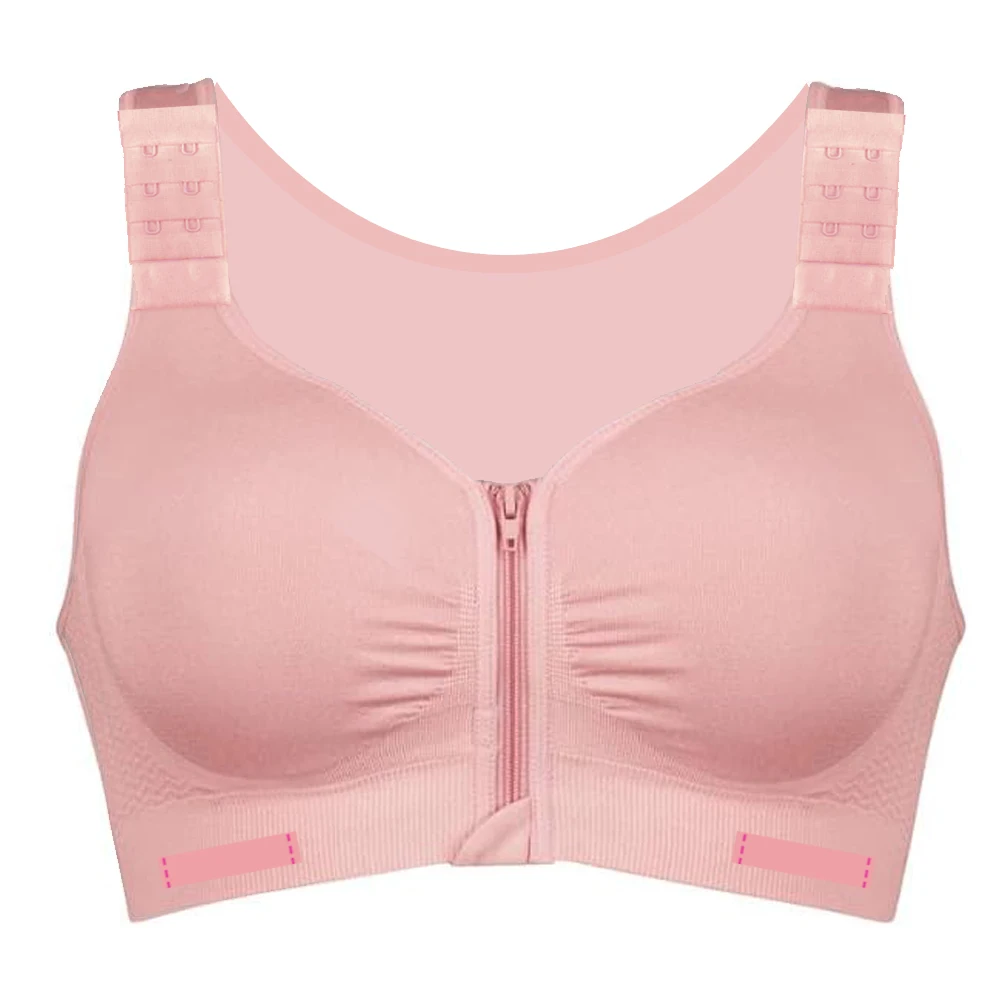 Wholesale Soft Comfort Right Mastectomy Bras With Pockets Breast Compression Bra Post Surgery Zip Front