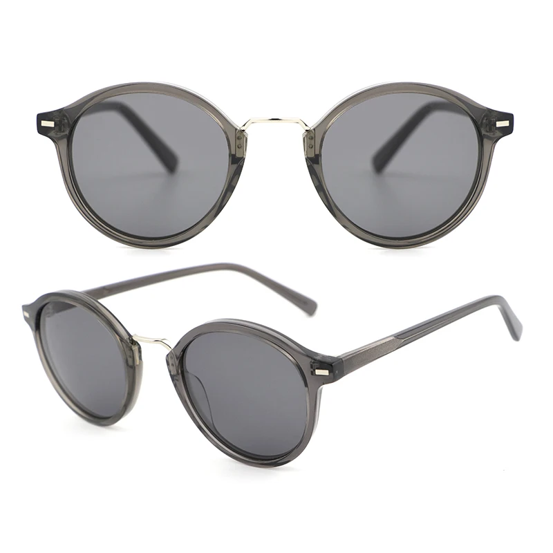 High end custom logo round vintage latest sun glasses eyewear BIO acetate polarized sunglasses for ladies 2022