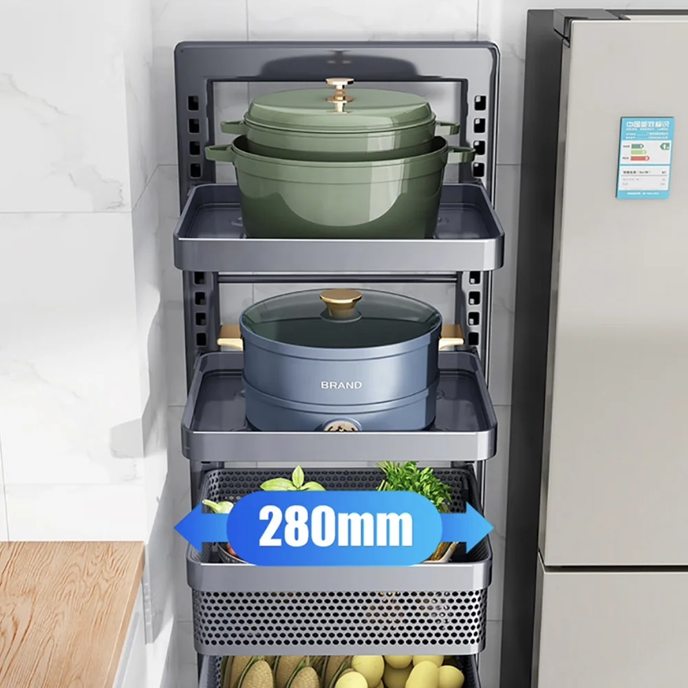 5 Tire Foldable Kitchen Storage Shelves for Microwave Metal Garage Shelving No Assembly Large Capacity Wire Shelving With Wheels