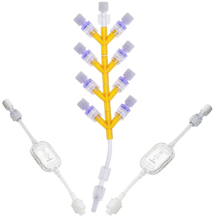 Medical disposable multiway  Small Bore T-port iv extension hose connecting tube set